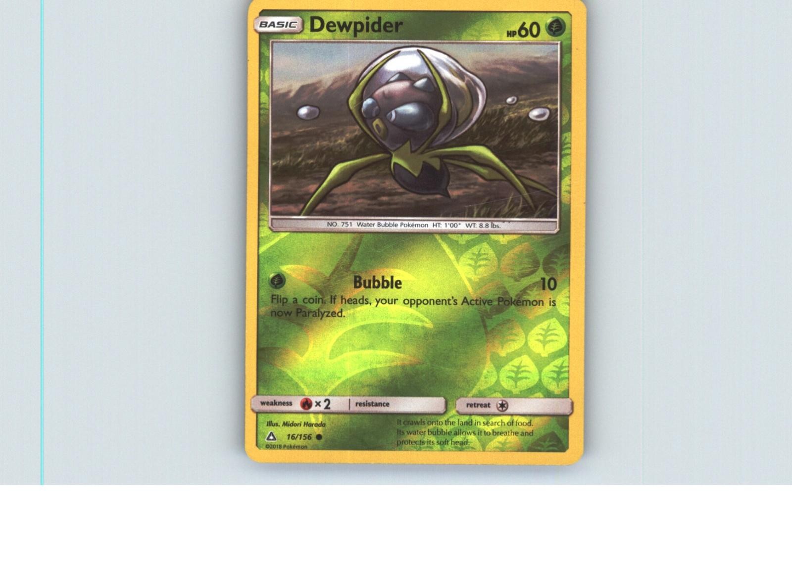 Dewpider 16/156 Common Ultra Prism Pokemon Reverse Holo Near Mint