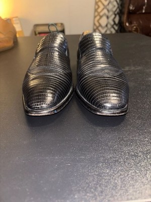 Mezlan Black Genuine Lizard Skin Slip-On Loafers Size 8 M | eBay display picture 2