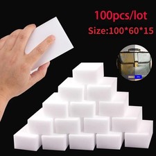 100PCS Sponge Eraser BULK Pack Cleaning Foam Thick Melamine Kitchen and Bathroom