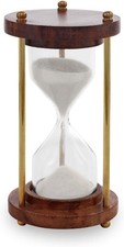 Wooden Brass Hourglass 1 Minute 4 inches Sand Timer Sandglass Clock Timer with S