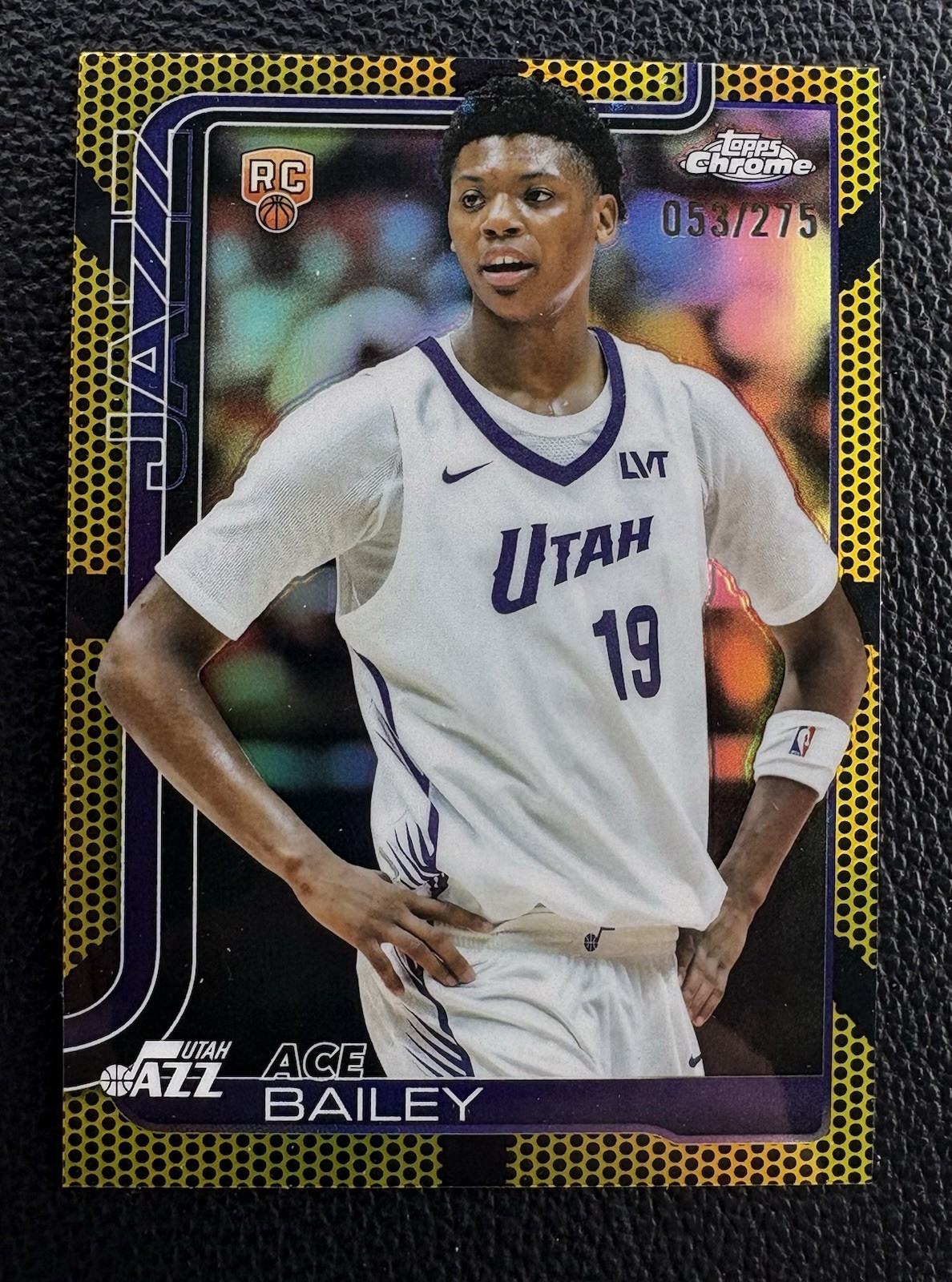 2025-26 Topps Chrome #255 Ace Bailey Yellow Basketball Refractor #/275