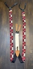 Y-6 Rare Vintage Trafalgar Braces Suspenders Dice & Numbers Casino Leather/Silk