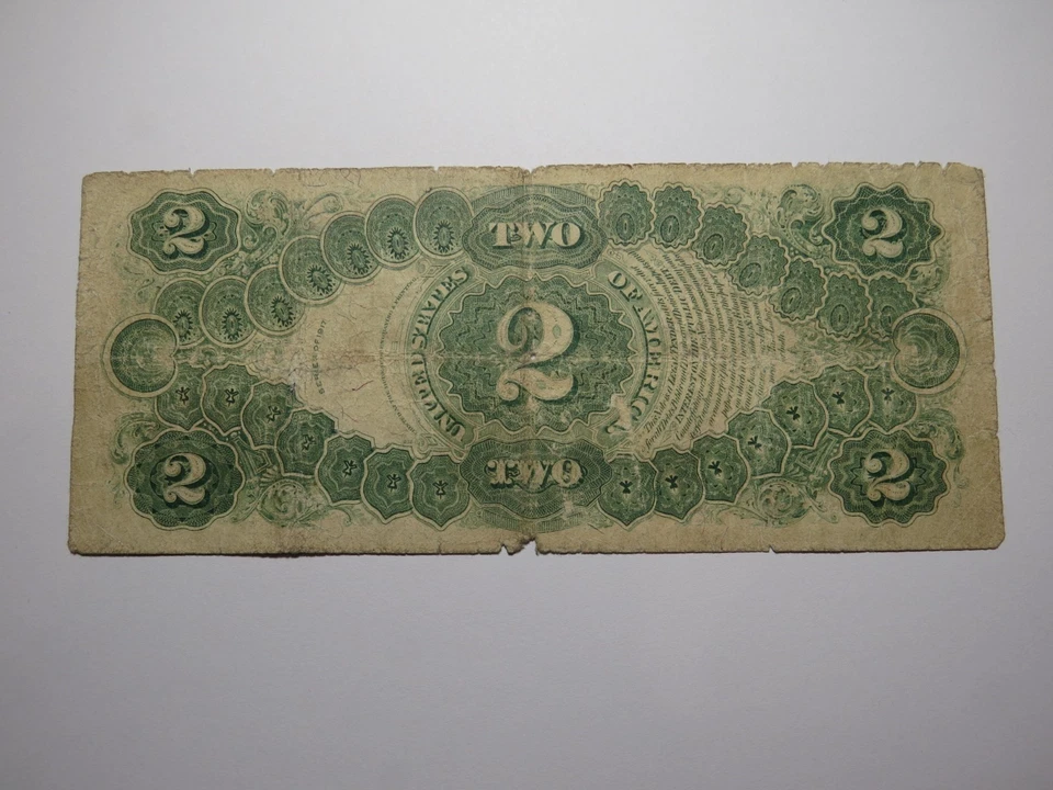 $2 1917 Red Seal Large Size Legal Tender Currency Bank Note Bill FINE USA - Image 2 of 2