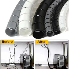 Flexible Spiral Cable Protector Wire Organizer Tube Cord Wrap Management 1M 2M