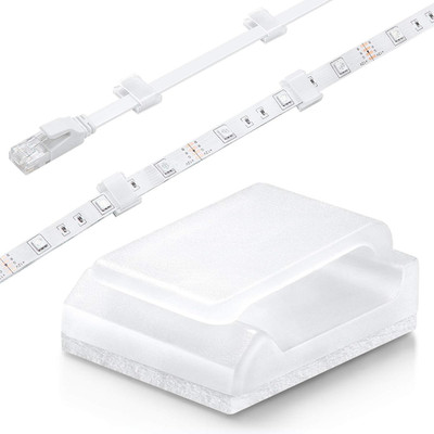 Cable Tidy Management Self Adhesive Cable Clips,100Pack Clamps Fix Led Light Cli