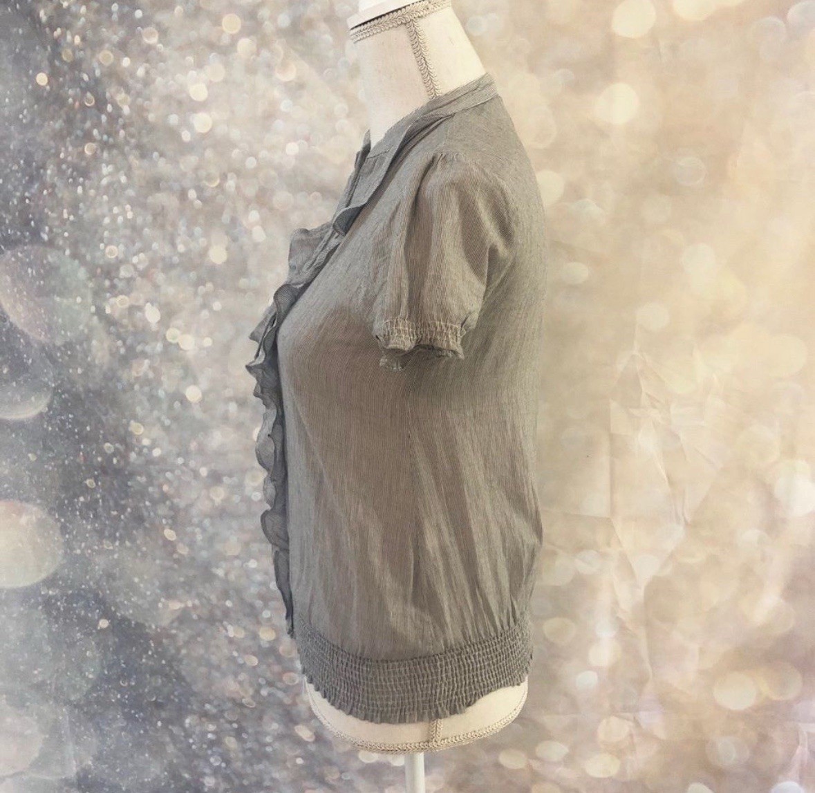 Zara basic top • button down • ruffled front • ca… - image 5