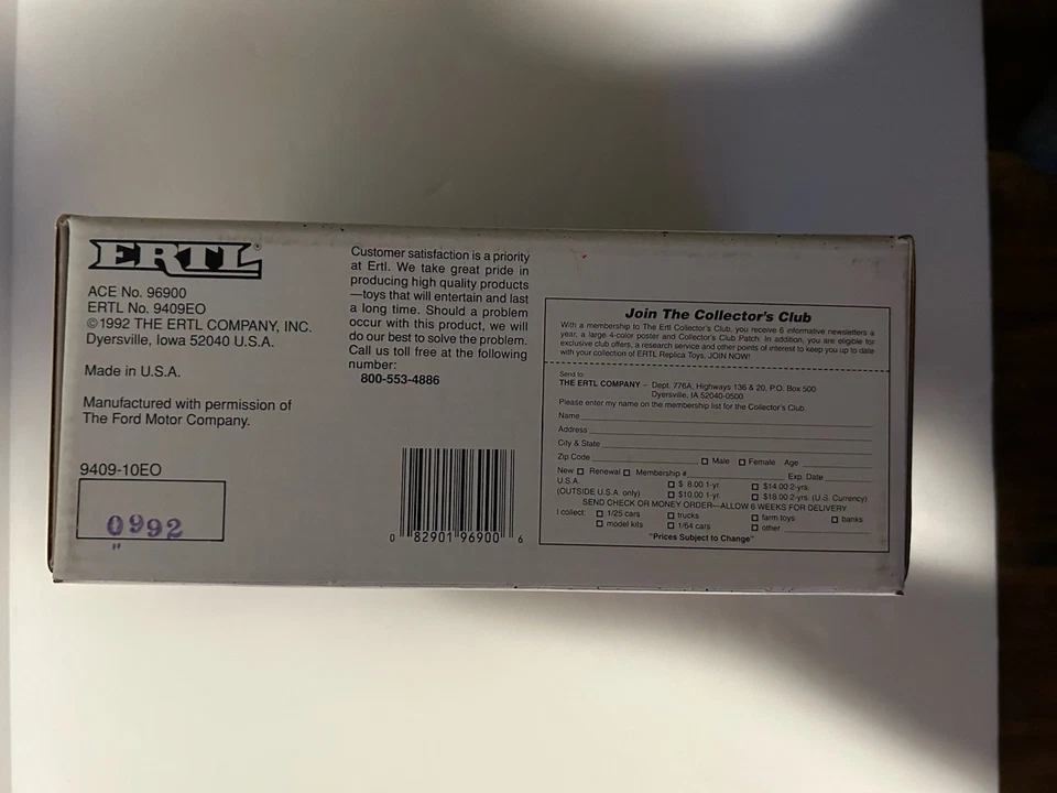 Banco vintage 1992 ACE HARDWARE modelo T metal fundido a presión ERTL 1:25 NUEVO Foto 4 de 4