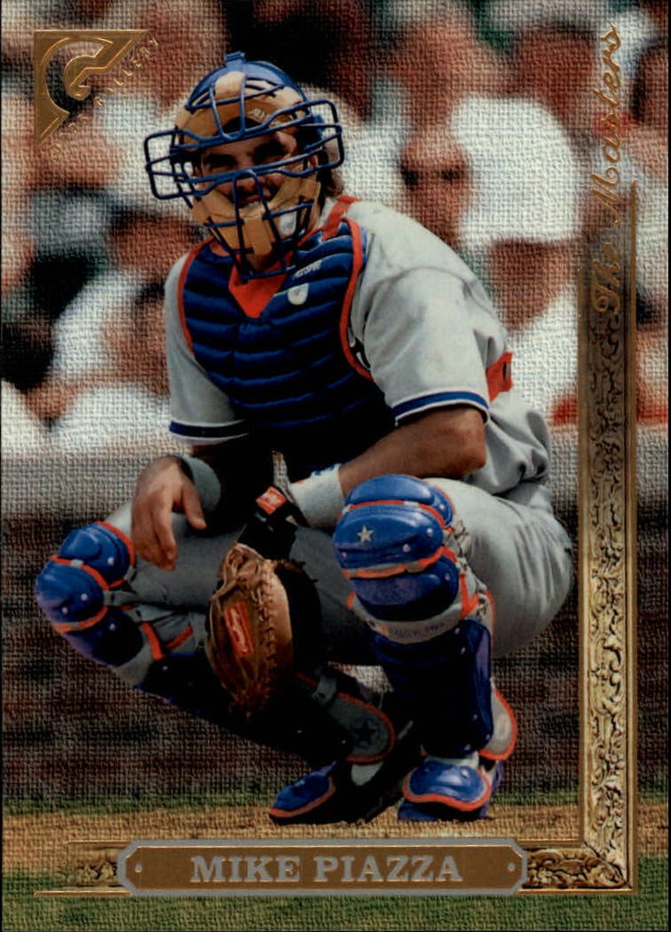 Mike Piazza #166 Baseball Cards 1996 Topps Gallery trading card — raw and PSA graded price guide