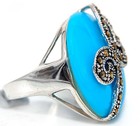  Turquoise 925 Genuine Sterling Silver Ring Sz 9 F8-1 — photo 3
