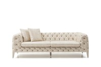 Wohnzimmer WeißEr Viersitzer Designer Luxus Sofa 4-Sitzer Polstercouch