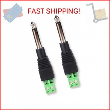 Conwork 6.35mm / 1/4" Audio Mono Male Plugs to 2 Screw Terminal Female Microphon