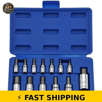 NEIKO 10074A Metric Hex Bit Socket Set | 13-Piece | S2 & Cr-V Steel