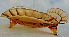Vintage Amber Depression Glass Footed Centerp...