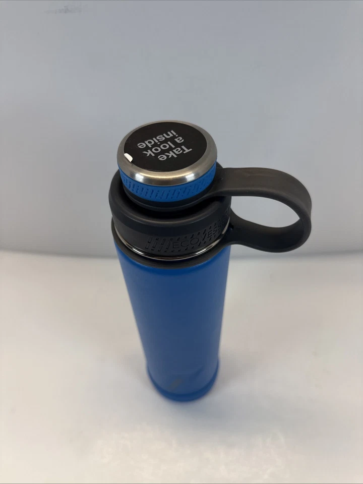 Botella de agua EcoVessel BOULDER azul TriMax aislada de acero inoxidable 24 oz Foto 2 de 4