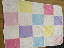 CIRCO Target Plush Baby Blanket Pink Sherpa Colorful Patchwork Minky Squares