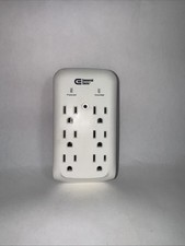 Commercial Electric 6-Outlet Wall Mounted Surge Protector, White