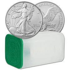 2025 American Silver Eagle Coin 1 oz $1 1 Tube Twenty 20 BU Coins in Mint Tube