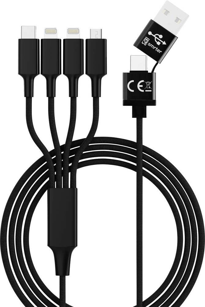Smrter USB-Ladekabel USB-A Stecker, USB-C Stecker, USB-Micro-B 3.0 Stecker, Appl