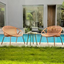 Patio Furniture Set, 3 Pieces Outdoor Furniture with Bistro Green Table and