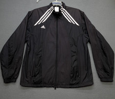 Vintage Adidas Full Zip Windbreaker Track Jacket Men's Size L Black FLAWS