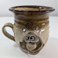 Mug - Pretty Ugly Pottery Stoneware Mug  Funny Face Novelty - Made in Wales UK 