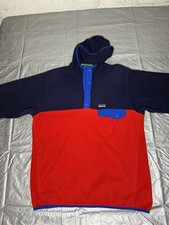 Patagonia Hoodie Mens M Red Snap T Synchilla Fleece Pullover Hoody 25461