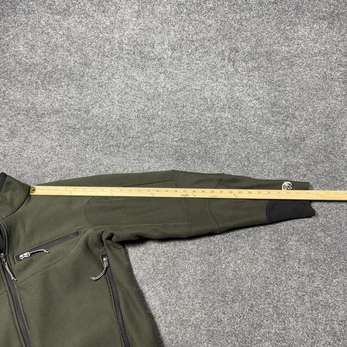 Mountain Hardwear Jacket Mens Large Green Fleece Full Zip Hiking Outdoor USA View 6