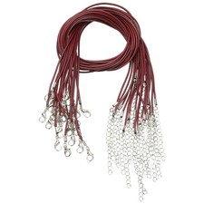 Waxed Necklace Cord, Necklace String Rope 1.5mm 17 in 20 Pack Burgundy