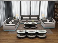 Ledersofa Couch Sofagarnitur Neu 3+2+1 Sitzer Garnitur Design Modern Sofa + Usb