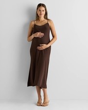 Quince Washable Silk Maternity Slip Dress Hot Fudge Size M NWT