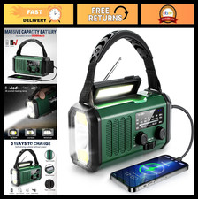 Emergency Hand Crank Radio NOAA AM/FM Solar, 10000mAh Battery, Flashlight SOS