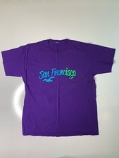 San Francisco Short Sleeve Graphic T Shirt Purple Large 