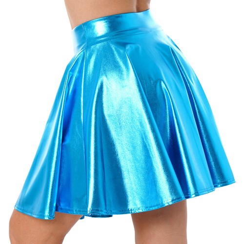 Women's Metallic Skirts Holographic Flared Pleated A-Line Skirt Party Dancewear - 第 52/115 張圖片