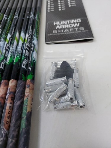 12pk Carbon Express Pile Driver Hunter 450 Uncut Shafts w/ Inserts: T1320 NEW - Picture 2 of 9
