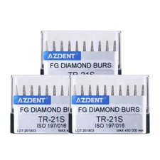 3x Dental High Speed Super Coarse Diamond Burs TR-21S Taper Round head 45,000RPM