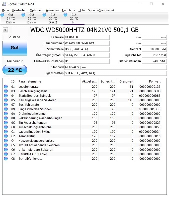 WD VelociRaptor, 500GB, 8.9Cm (3.5"), WD5000HHTY-04N21V0, SATA III #SU436 - Image 3 of 3