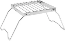 Camp Grill with Foldable Legs, 304 Stainless Steel Portable Folding Camping Camp