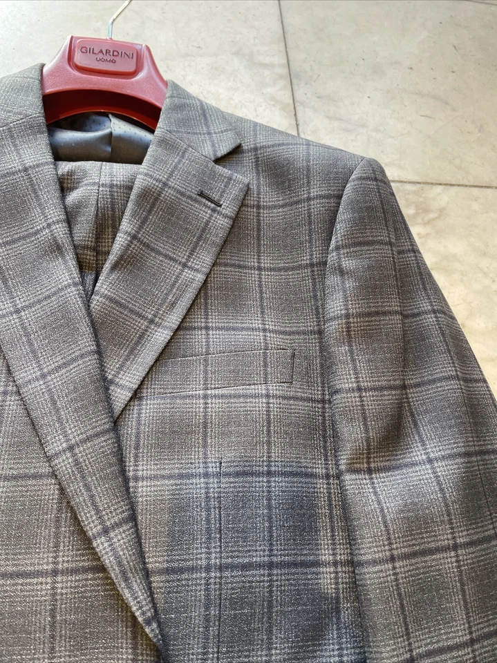 Terno xadrez moderno masculino multicolorido Steven Land novo com etiquetas 2 botões tamanho 44R - Imagem 2 de 4