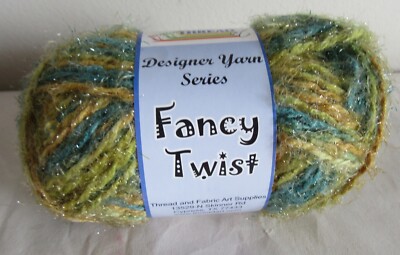 132 Yard Fancy Twist Thread 70% Acrylic/30% Nylon Yarn Skein FT 108 Green Yellow