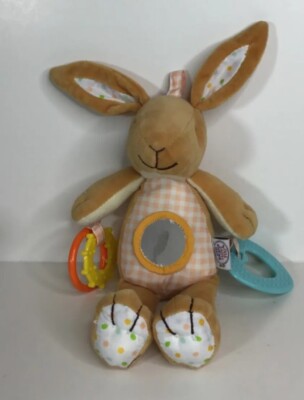 Guess How Much I Love You 10  Plush Rabbit Bunny  Brown Rattle Lovey Teether