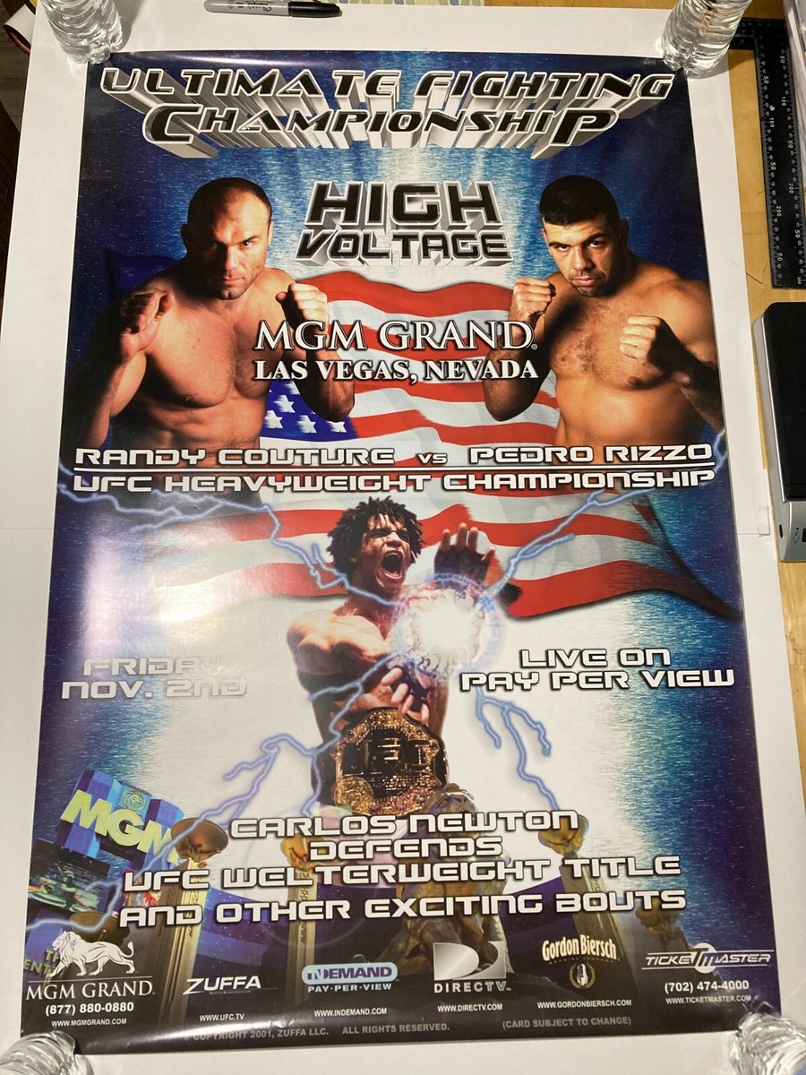 VINTAGE AUTHENTIC UFC 34 HIGh VOLTAGE 24x36 INCH POSTER RANDY COUTURE 002