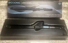 Bio Ionic Long Barrel Styler 1”Pro Curling Iron Moisturizing Heat NEW