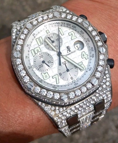 Audemars Piguet Royal Oak Offshore Bisagra Y Pulsera Con Diamantes E Vvs - Picture 8 of 11