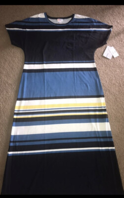 Abito Lungo Lularoe Maria 3XL – Unicorno Tie Dye Nero Grigio E Blu – Maxi Vintage