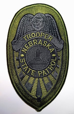 Nebraska State Patrol Subdued Trooper Patch  -  FREE Tracked US Shipping!