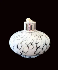 NIB VTG I W Rice Art Glass Hand Blown Swirl Pattern Paraffin Oil Lamp Burner