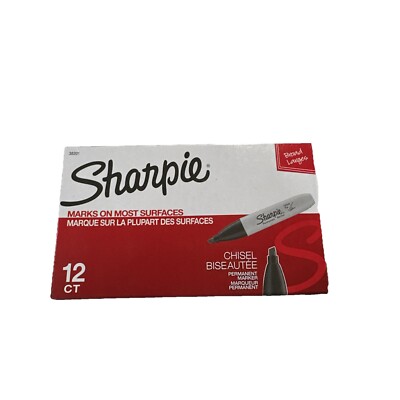 SHARPIE Permanent Markers, Chisel Tip, Black, 12 Count
