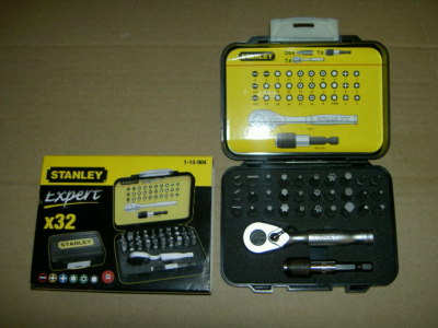 Stanley Expert Bit Set mit Ratsche und Halter - 32 Stück 1-13-904 neu