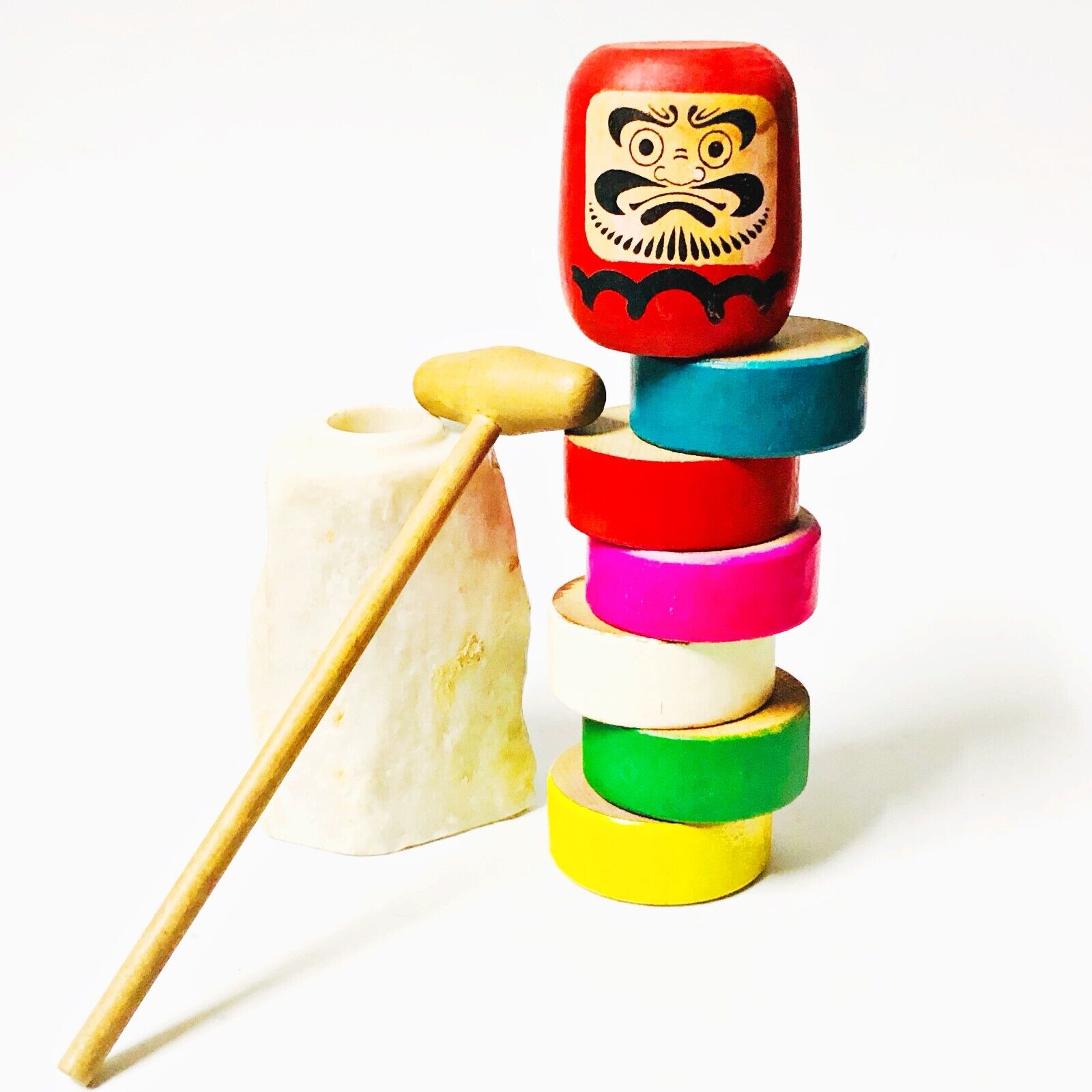 Darumaotoshikendamaand Koma Traditional Japanese Toys Stock Photo