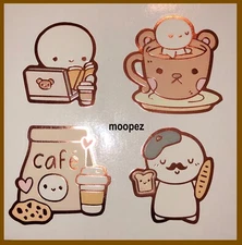 NEW The Coffee Monsterz Co. Cute Cafe Time Sticker Seals Stickers TCMC
